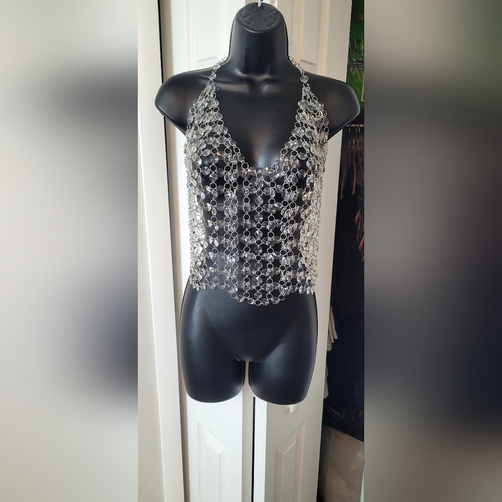 Elegant Clear Backless Top